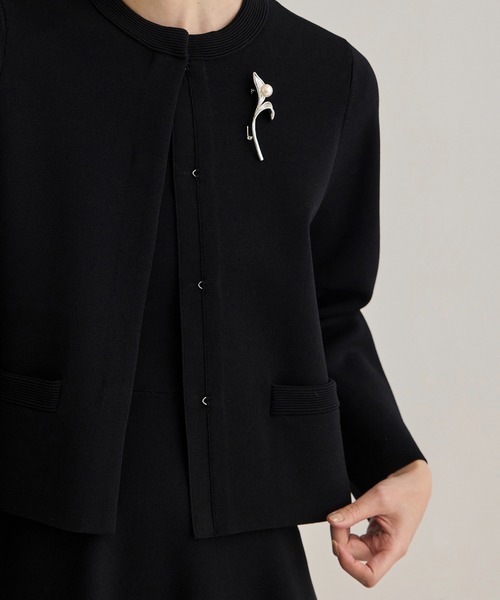 新品ジャケット ROPE’ ROPE'（ロペ） ジャケット ノーカラージャケット ニットジャケット