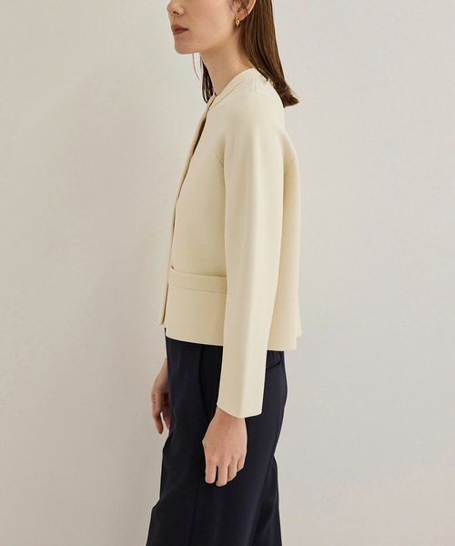 ROPE【春夏】ベージュ ノーカラー ジャケット パンツ ストレッチ セール】[ セレモニー ] [ ストレッチ × ノーアイロン ] ジャケット+