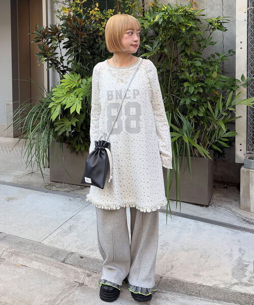 チュニック他　チャミちゃん ハート刺繍ペプラムチュニック（Tシャツ/カットソー）｜CHAN ME