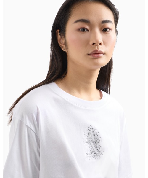 Armani Exchange A/X ロゴ コットン クルーネック 半袖 Tシャツ セール】【A|X アルマーニ エクスチェンジ】ロゴテープ 半袖