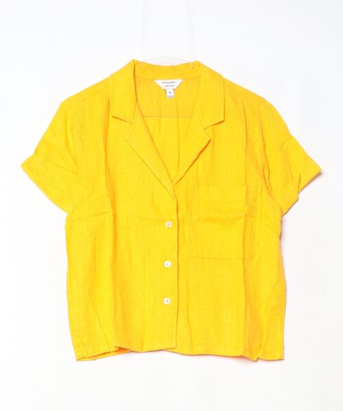 「BANANA REPUBLIC FACTORY STORE」 半袖ブラウス X-SMALL ブラウン レディース セール】BANANA REPUBLIC FACTORY STORE リネンブレンド半袖