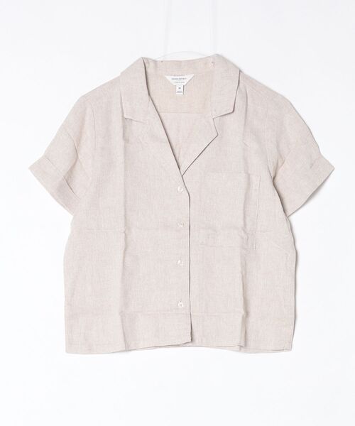 ブラウス シャツ BANANA REPUBLIC FACTORY STORE　　リネンブレンド半袖シャツ レディースの画像