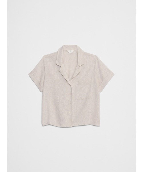 ブラウス シャツ BANANA REPUBLIC FACTORY STORE　　リネンブレンド半袖シャツ レディースの画像