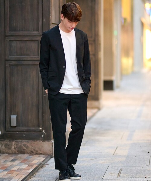 【美品】DRESSTERIOR ノーカラージャケット パンツセットアップ DRESSTERIOR ジャケット ノーカラージャケット 「セットアップ可