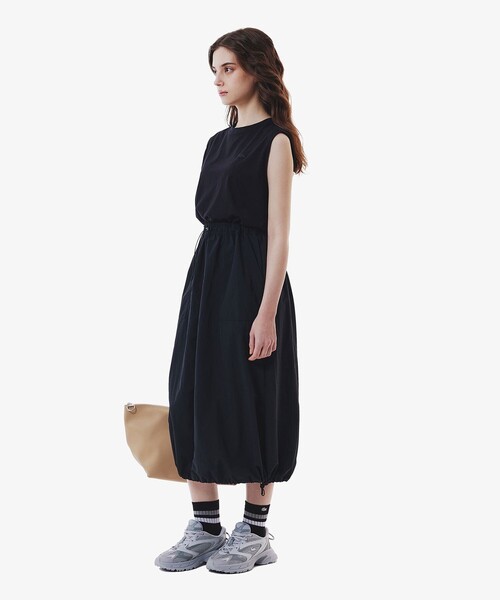 ラコステ（LACOSTE）/異素材切り替え バルーンシルエット コンビネーションノースリーブドレス ワンピース LACOSTE（ラコステ） ワンピース 異素材切り替え バルーンシルエット