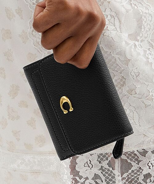 COACH 折り財布 新品 ブラック 小銭入れ お札入れ 黒 レディース