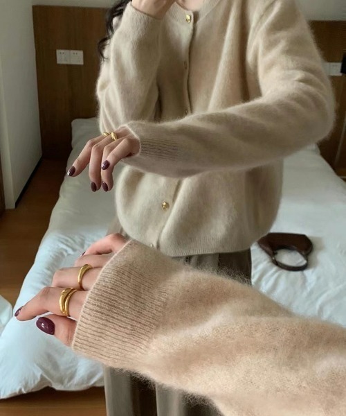 「ap retro」 ニットカーディガン FREE アイボリー レディース_画像2