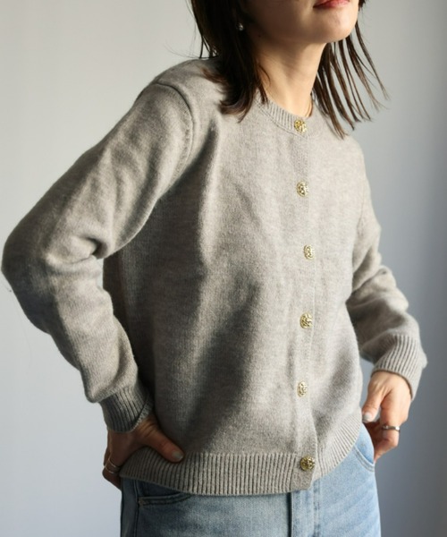 「ap retro」 ニットカーディガン FREE アイボリー レディース_画像3