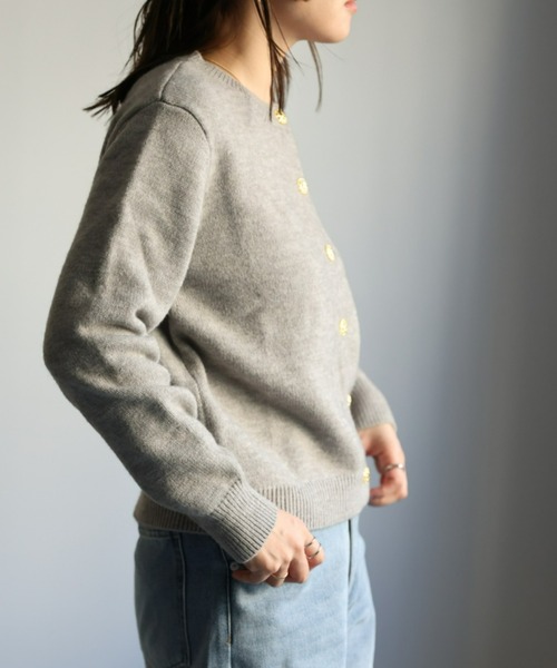 「ap retro」 ニットカーディガン FREE アイボリー レディース_画像8