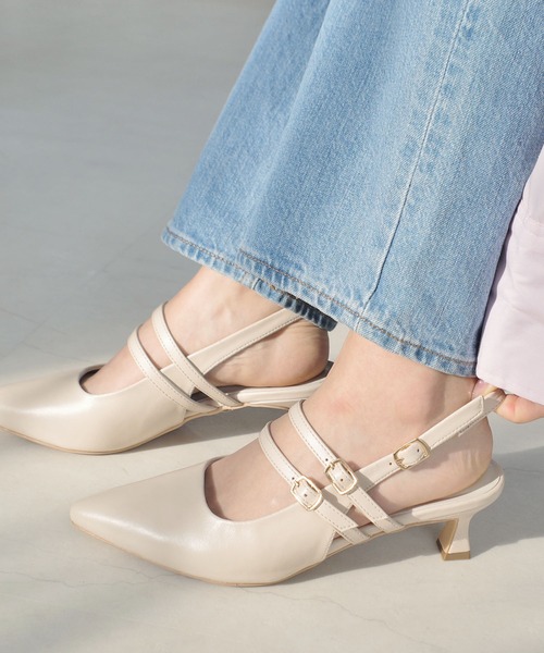 美品　PRADA 38サイズ　ミュール　バックストラップ　miumiu MIU MIU - ミュウミュウ ビジュー ストラップ サンダル