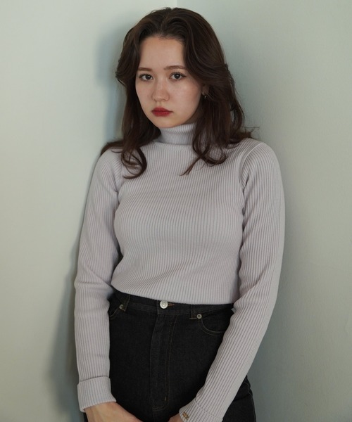 「TINA：JOJUN」 タートルネックニット M ベージュ レディース_画像9