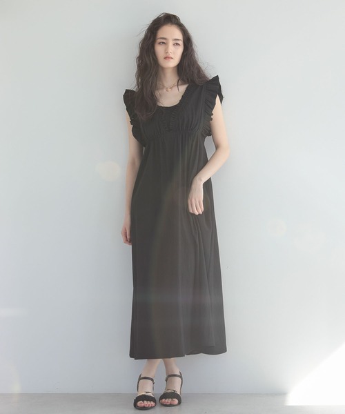 ESCAR ワンピース フリルVネックワンピース : ZOZOTOWN Yahoo!店