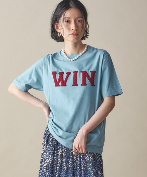 tシャツ NINE CASE:「洗濯機可能」パッチワーク ロゴ TEE レディース