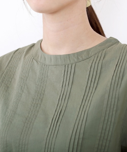 COTTONキャンブリックブラウス Aletta vita ブラウス シャツ キャンブリックコットンタックプリーツ