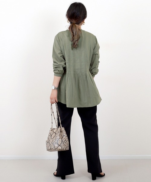 Aletta vita ブラウス シャツ キャンブリックコットンタックプリーツ