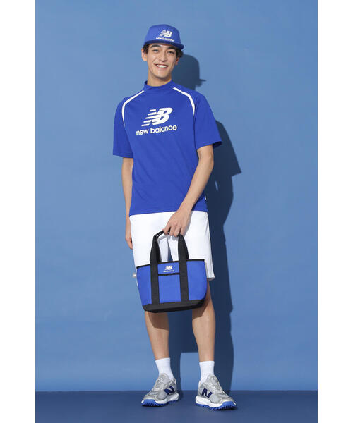 New Balance ゴルフシャツ モックネック インナー サイズ4 青/白 New Balance Golf tシャツ 「new balance golf」ハーフスリーブ