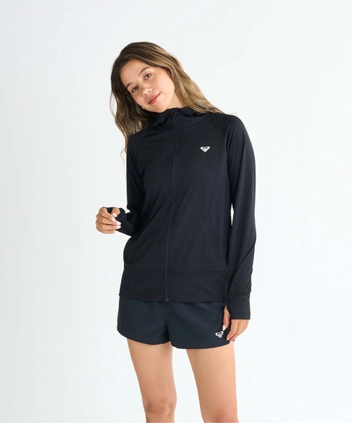 ☆ROXY☆ レディースジップアップフードラッシュガード ROXY(ロキシー)☆ジッパーアップ フードラッシュガード ☆2色