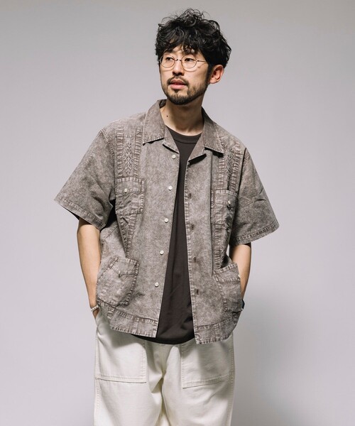 FREAK'S STORE シャツ フェード加工 キューバシャツ ショート