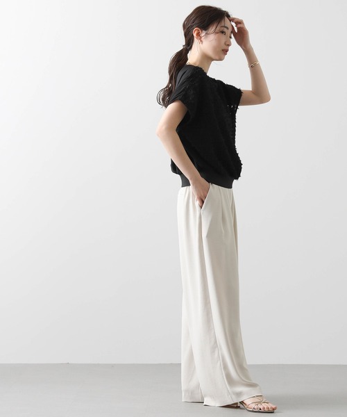 gready brilliant購入　 FAVORI ワイドパンツ Gready Brilliantぼかし柄セミワイドパンツ | SEKIMIKI Online