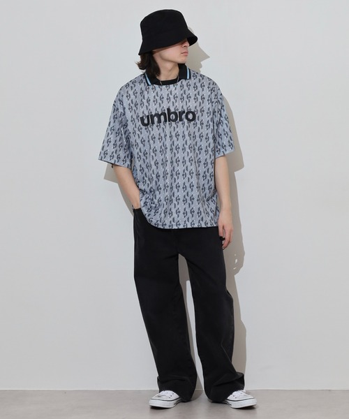 umBRO アンブロ グレー 半袖 ポロシャツ トップス L umbro ポロシャツ UMBRO アンブロ 総柄 フロントプリント