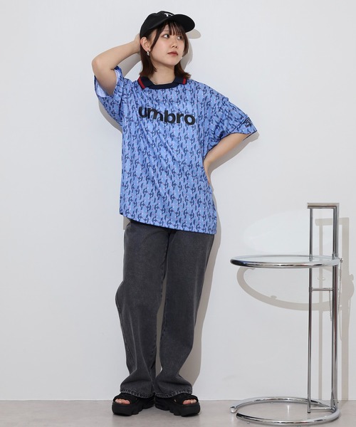Umbro CFC ポロシャツ 青 umbro ポロシャツ UMBRO アンブロ 総柄 フロントプリント