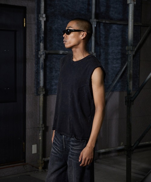 シャツタンク ANDER HUNK タンクトップ Overdyed Sleeveless T-shirt / オーバー