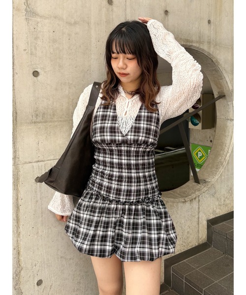 jouetie（ジュエティ） ヘンリーネック tシャツ ギャザースリーブ