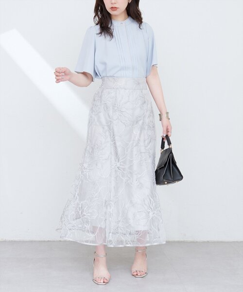 ブラウス シャツ フロントタックフレアスリーブブラウス レディース N.Natural Beauty Basic ブラウス シャツ フロントタックフレア