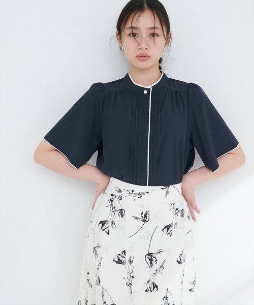 ブラウス シャツ フレアスリーブブラウス レディース N.Natural Beauty Basic ブラウス シャツ シアーフレアスリーブ