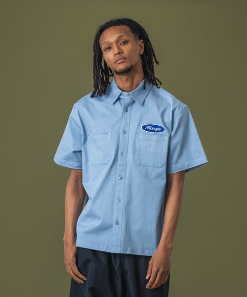 XLARGE（エクストラ ラージ） シャツ OVAL LOGO WORK S/S SHIRT メンズ