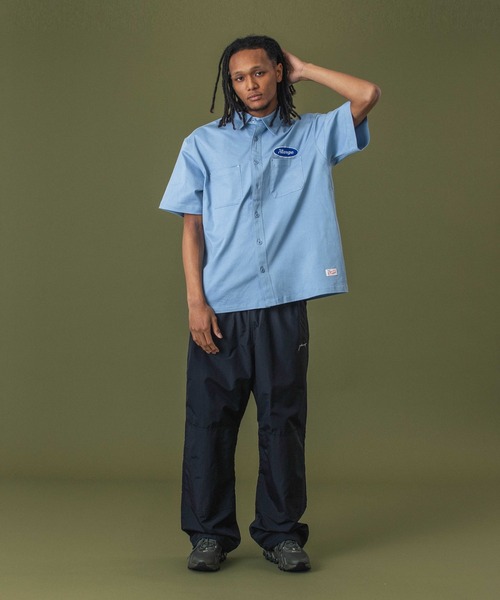 XLARGE（エクストラ ラージ） シャツ OVAL LOGO WORK S/S SHIRT メンズ