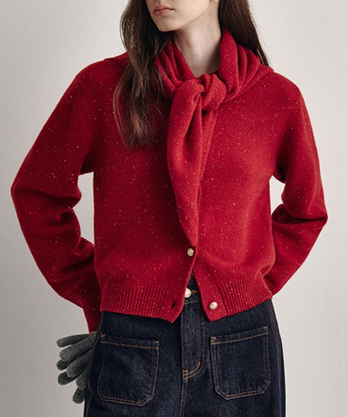 Fano Studios」 ニットカーディガン S レッド レディース : ZOZOTOWN