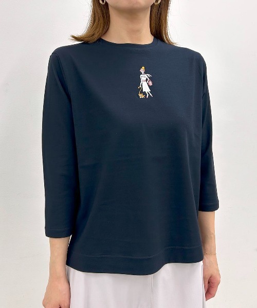 tシャツ 「オンラインストア・店舗限定商品」ＵＶ冷感七分袖刺繍Ｔシャツ レディース STUDIO PICONE tシャツ 「オンラインストア・店舗限定商品」UV