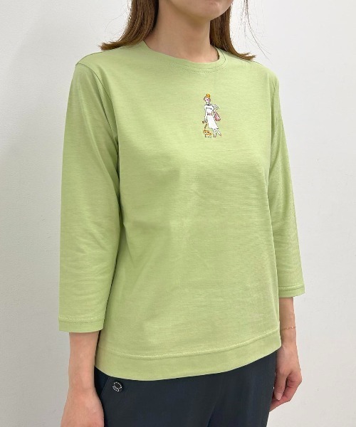 【 セール 30％OFF 】 スリット袖冷感刺繍Tシャツ 売れ筋商品|||スタジオピッコーネ レディース 接触冷感 STUDIO PICONE｜【スタジオピッコーネ公式】スリット袖冷感刺繍T