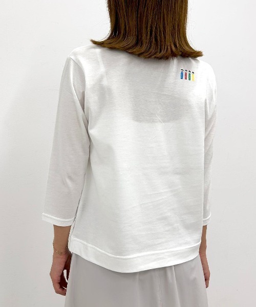 スタジオピッコーネ STUDIO PICONE カットソー Tシャツ 半袖 ボーダー 白 38 *T288 レディース スタジオピッコーネ STUDIO PICONE カットソー Tシャツ 半袖