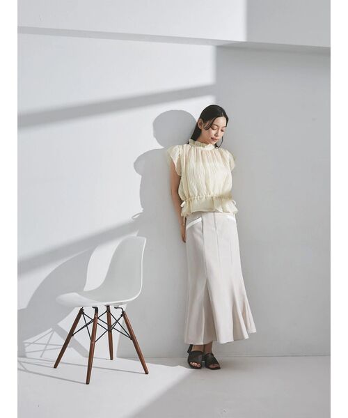 TONAL ブラウス シャツ 楊柳フリルノースリブラウス レディース