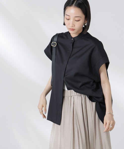 NANO universe（ナノ・ユニバース） ブラウス シャツ バンドカラー