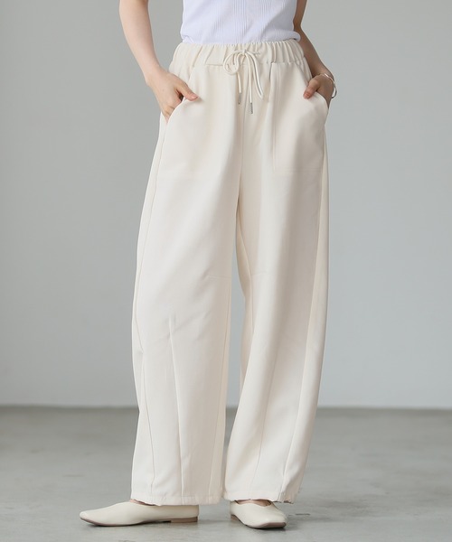 itto スラックス パンツ 「裾が絞れるドロスト付き」バレルレッグ