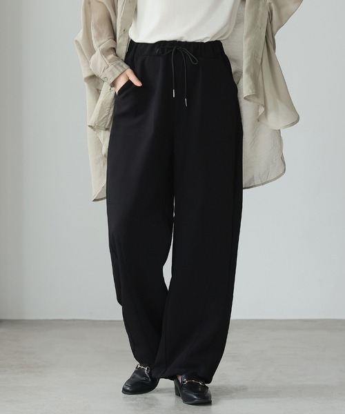 itto スラックス パンツ 「裾が絞れるドロスト付き」バレルレッグ