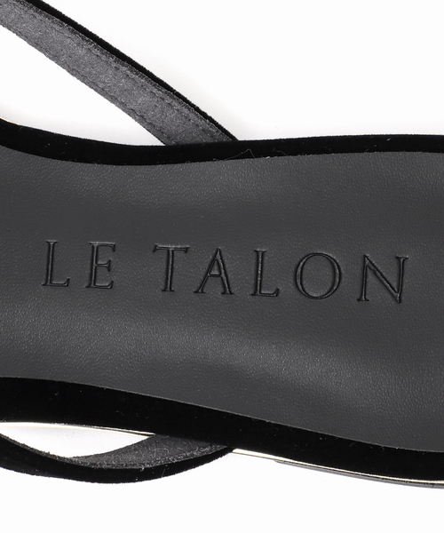 LE TALON ブラック トングサンダル Lサイズ 箱付き セール】スクエアサイドバックルトングサンダル（サンダル）｜LE
