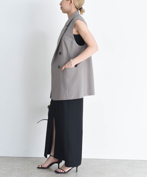 新品　下げ札あり　Eimee Law　サイドレースタックジレ　ネイビー ベスト│1page｜通常価格とセール価格│Eimee Law & LHELBIE