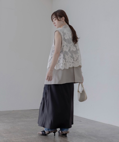 Eimee Law（エイミーロウ） ベスト ジレ レースレイヤード ダブル