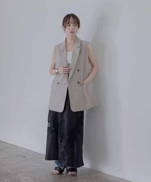 Eimee Law（エイミーロウ） ベスト ジレ レースレイヤード ダブル