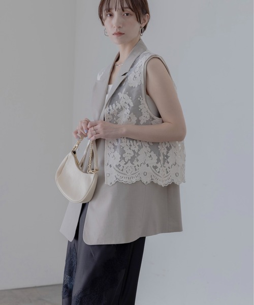 Eimee Law（エイミーロウ） ベスト ジレ レースレイヤード ダブル