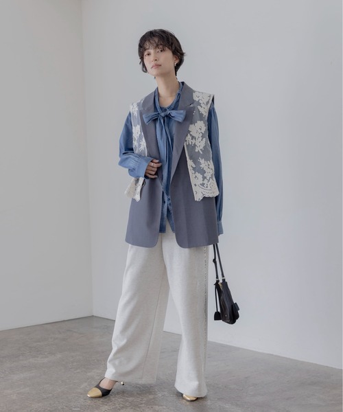 Eimee Law（エイミーロウ） ベスト ジレ レースレイヤード ダブル