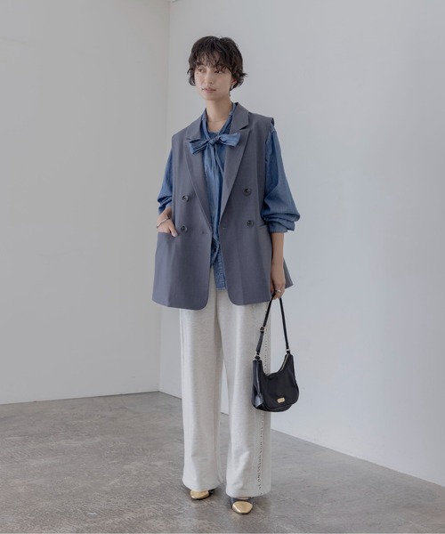 エイミーロウ　レースレイヤード ダブルボタンジレ　Eimee Law レースレイヤード ダブルボタンジレ（ベスト）｜Eimee Law（エイミー