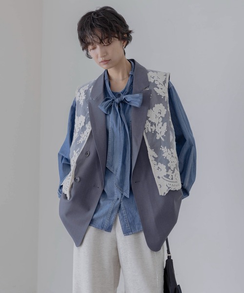 Eimee Law（エイミーロウ） ベスト ジレ レースレイヤード ダブル