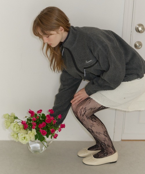 GIUNON タイツ flower leaf lace tights / フラワーリーフレースタイツ