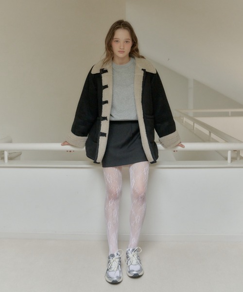 GIUNON タイツ flower leaf lace tights / フラワーリーフレースタイツ