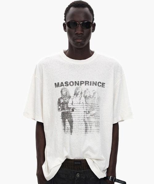 MASONPRINCE tシャツ オーバーサイズフロントロゴラグランロンTEE